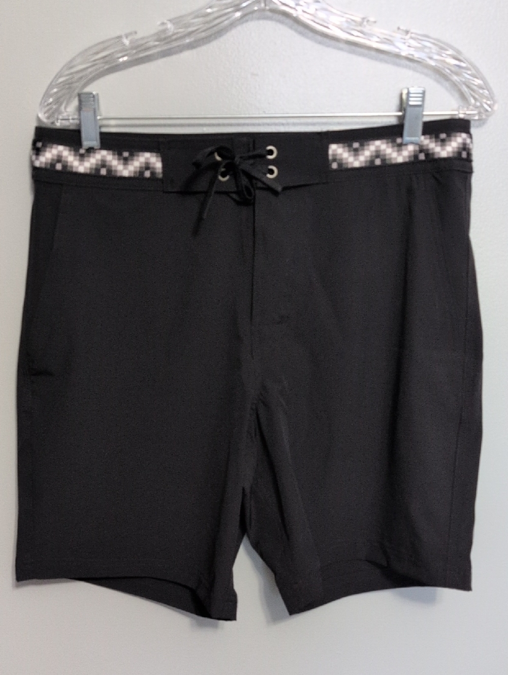 American Eagle Outfitters Black Swim Board Shorts with Waistband Accent Small